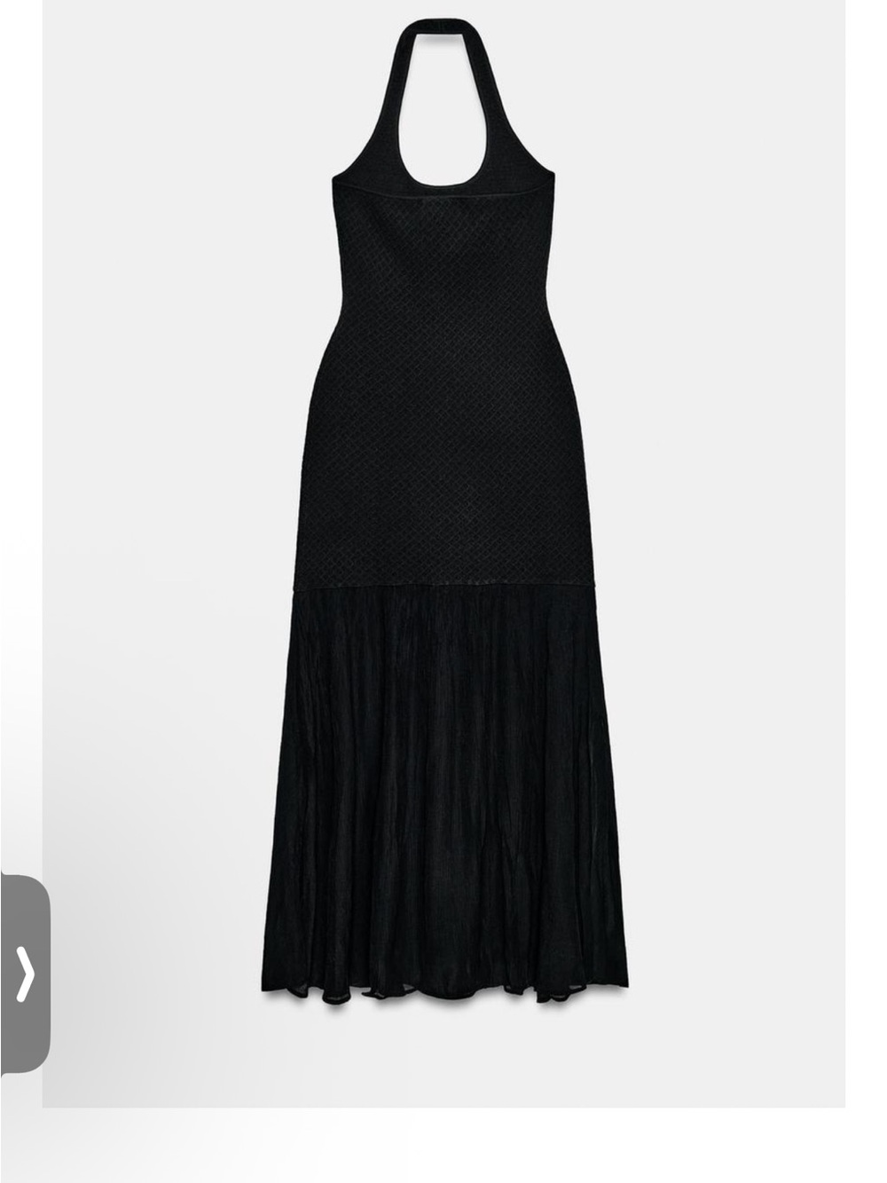 Zara Black COMBINATION KNIT HALTER DRESS